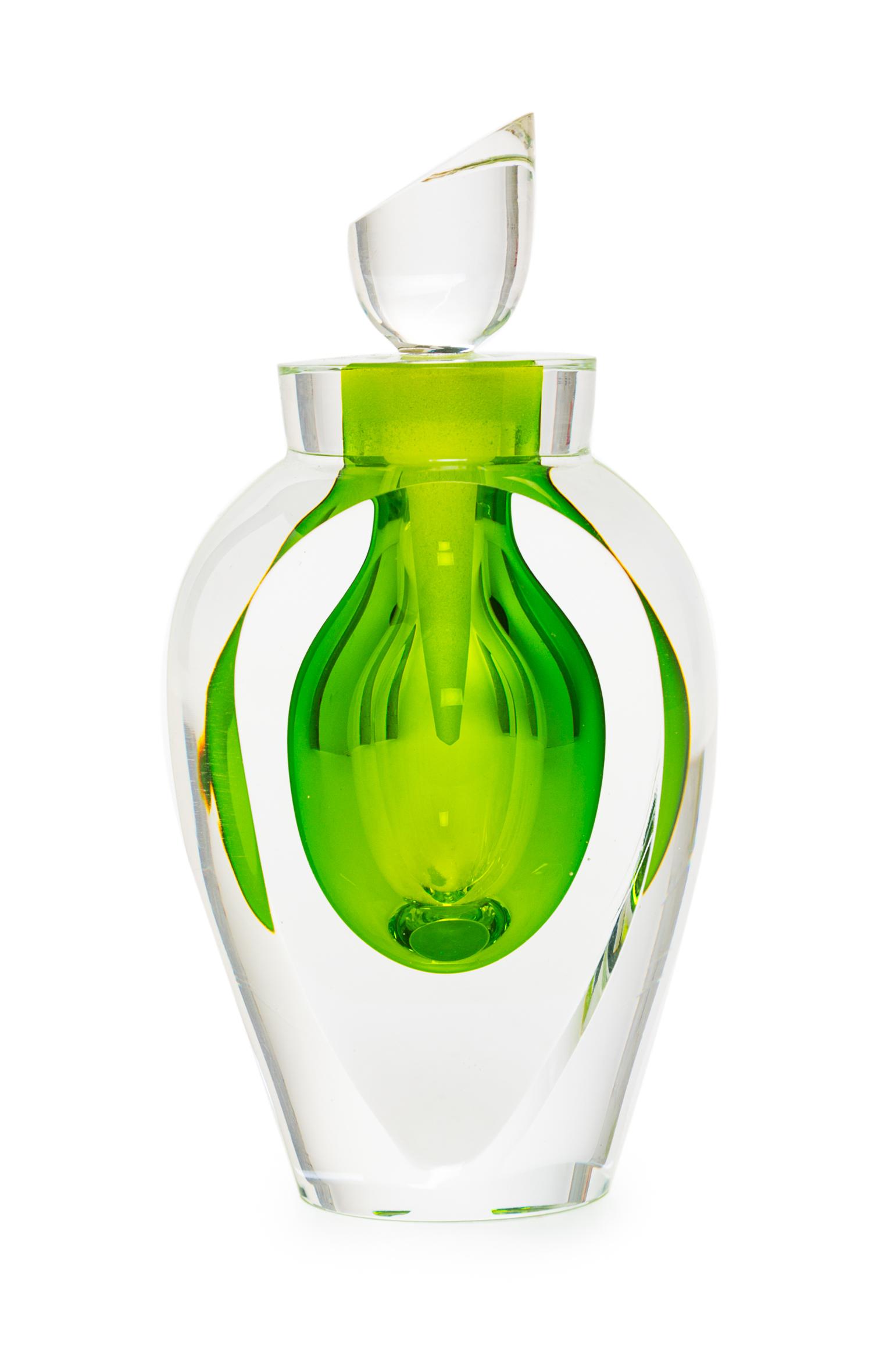 A Studio Glass Perfume Bottle Height 4 3/4 inches. — CORREIA, LATE 20TH CENTURY