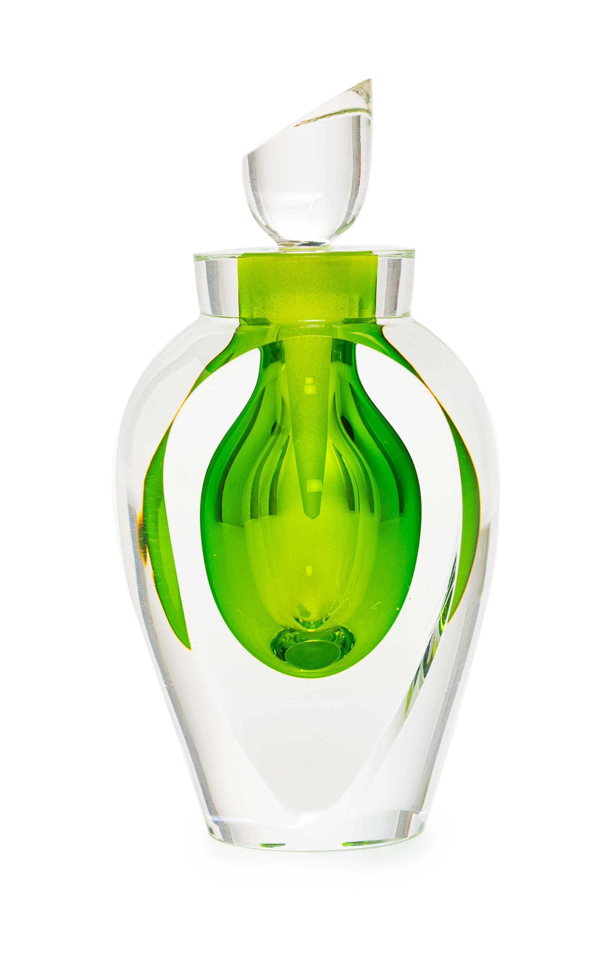 A Studio Glass Perfume Bottle Height 4 3/4 inches. — CORREIA, LATE 20TH CENTURY