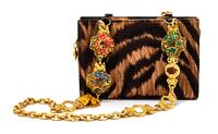 Versace Animal Print Shoes and Handbag, 1990s Handbag: 9.25" L x 2.75" W x 6.25" H; shoes: 37.5