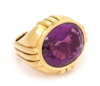An 18 Karat Yellow Gold and Amethyst Ring, Susan Berman, 25.60 dwts.