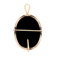 VICTORIAN, YELLOW GOLD AGATE CAMEO PENDANT BROOCH