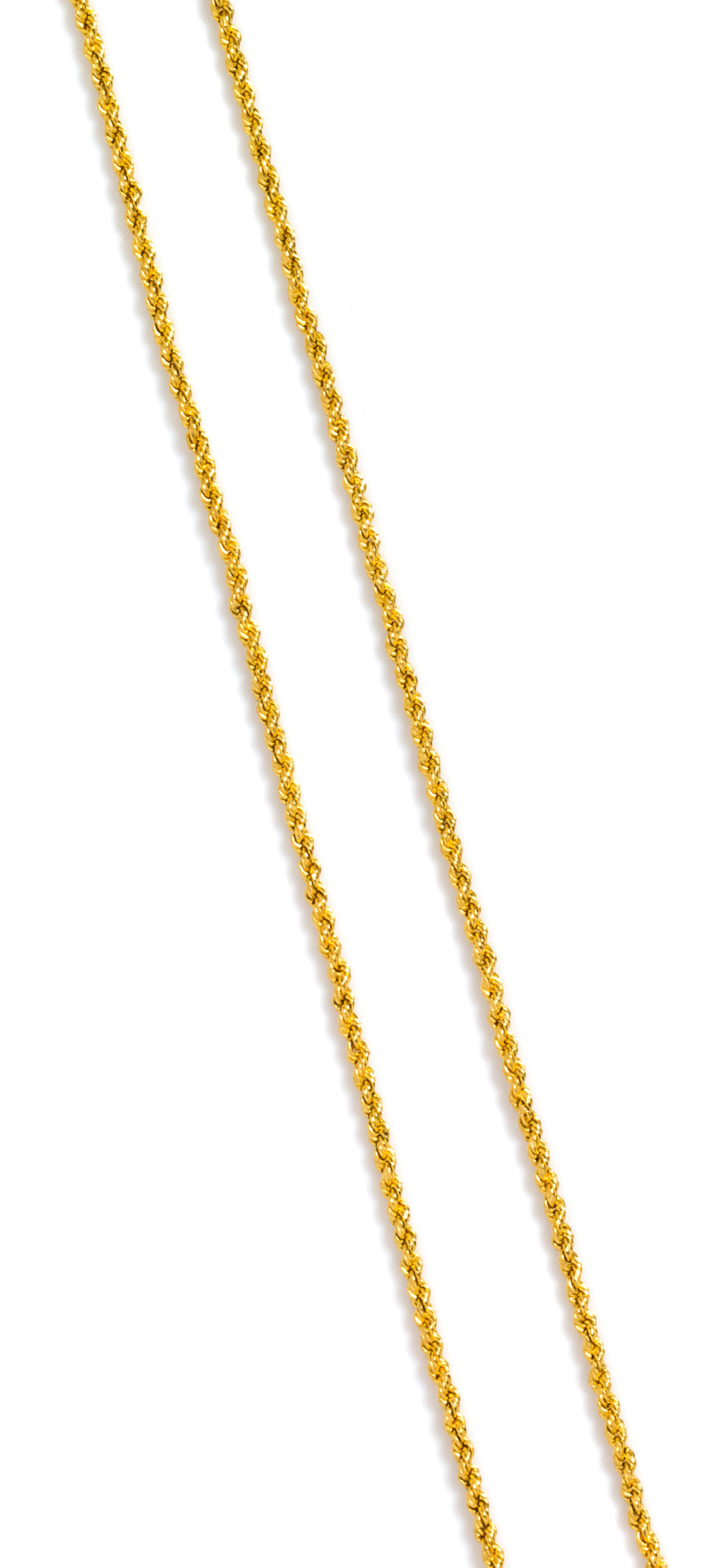 A High Karat Yellow Gold Rope Chain, 19.60 dwts.