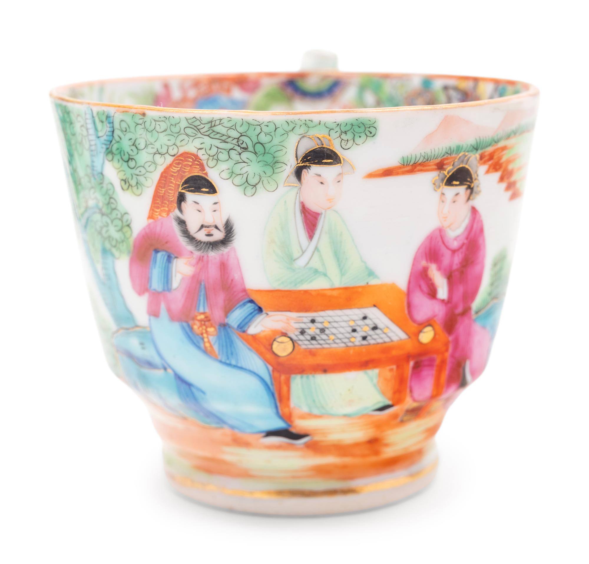 Six Chinese Export Canton Famille Rose Porcelain Cups