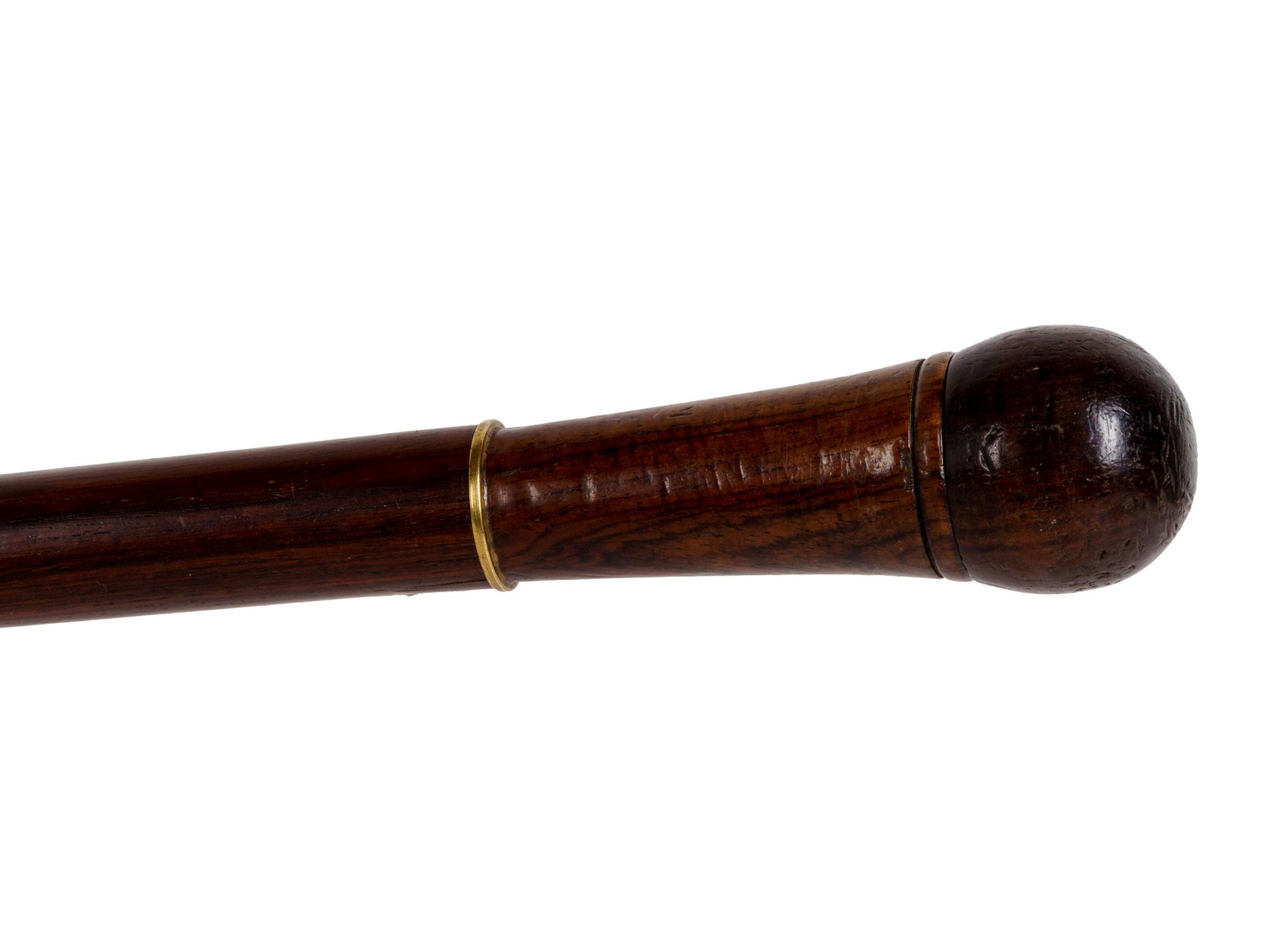 A Mahogany Shipwright's ' System' Walking Stick