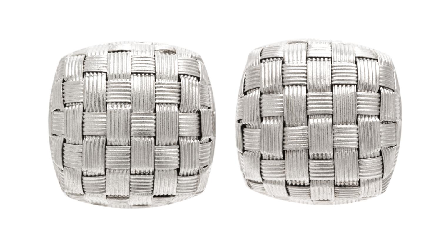 A Pair Of 18 Karat White Gold Appassionata Earclips, Roberto Coin, 7.00 dwts.