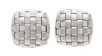 A Pair Of 18 Karat White Gold Appassionata Earclips, Roberto Coin, 7.00 dwts.