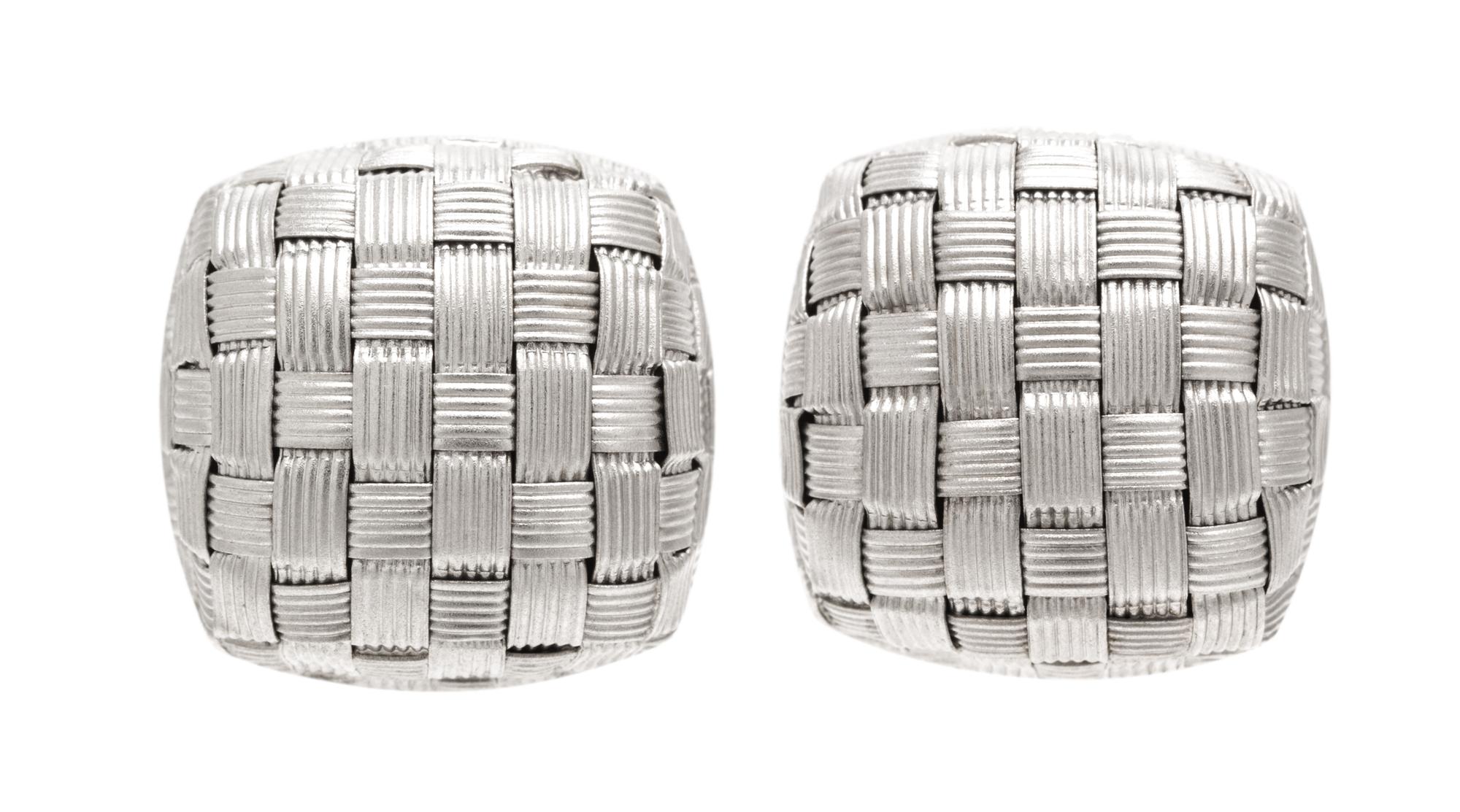 A Pair Of 18 Karat White Gold Appassionata Earclips, Roberto Coin, 7.00 dwts.