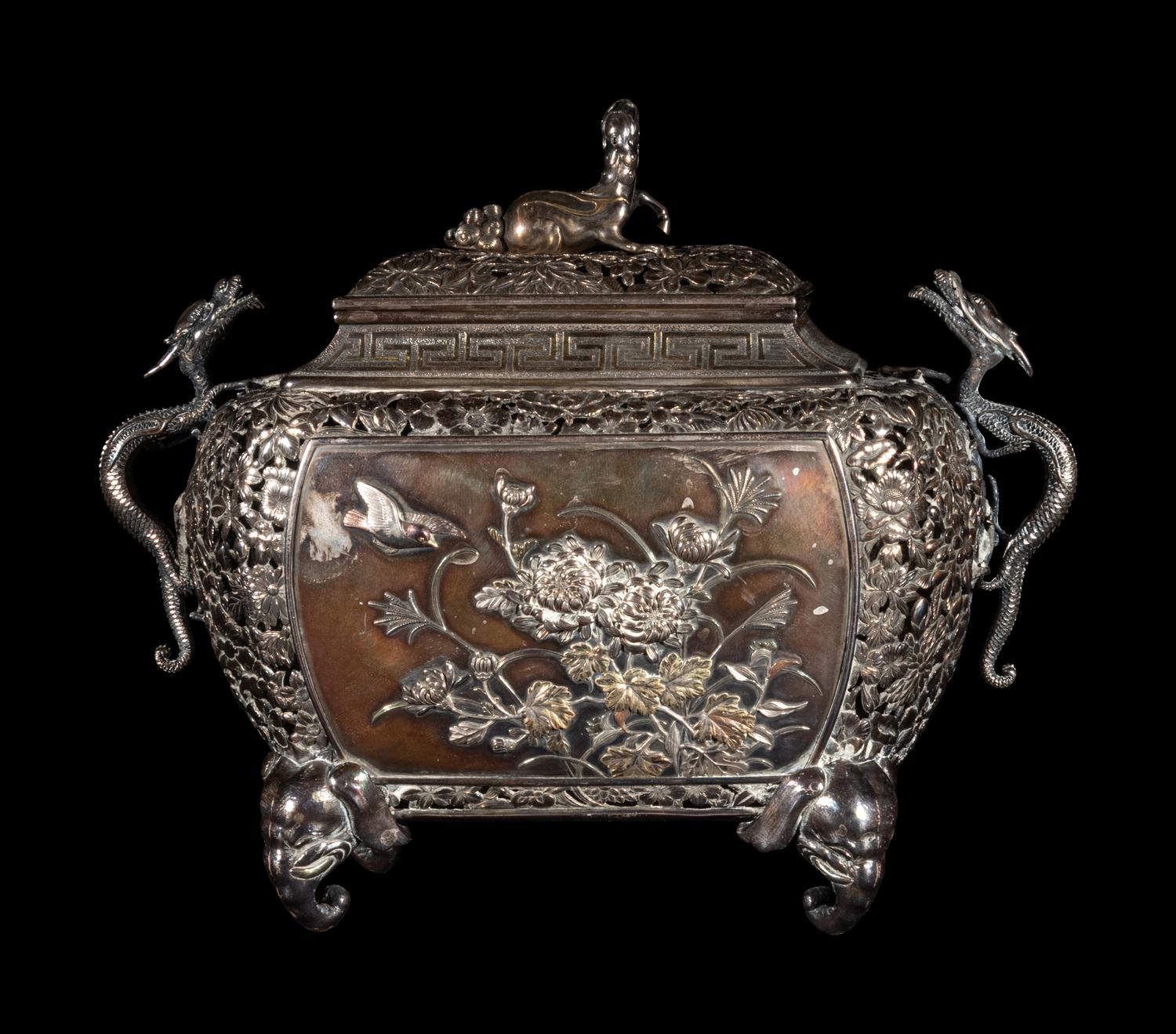 A Fine Mixed-Metal Incense Burner and Cover, Koro