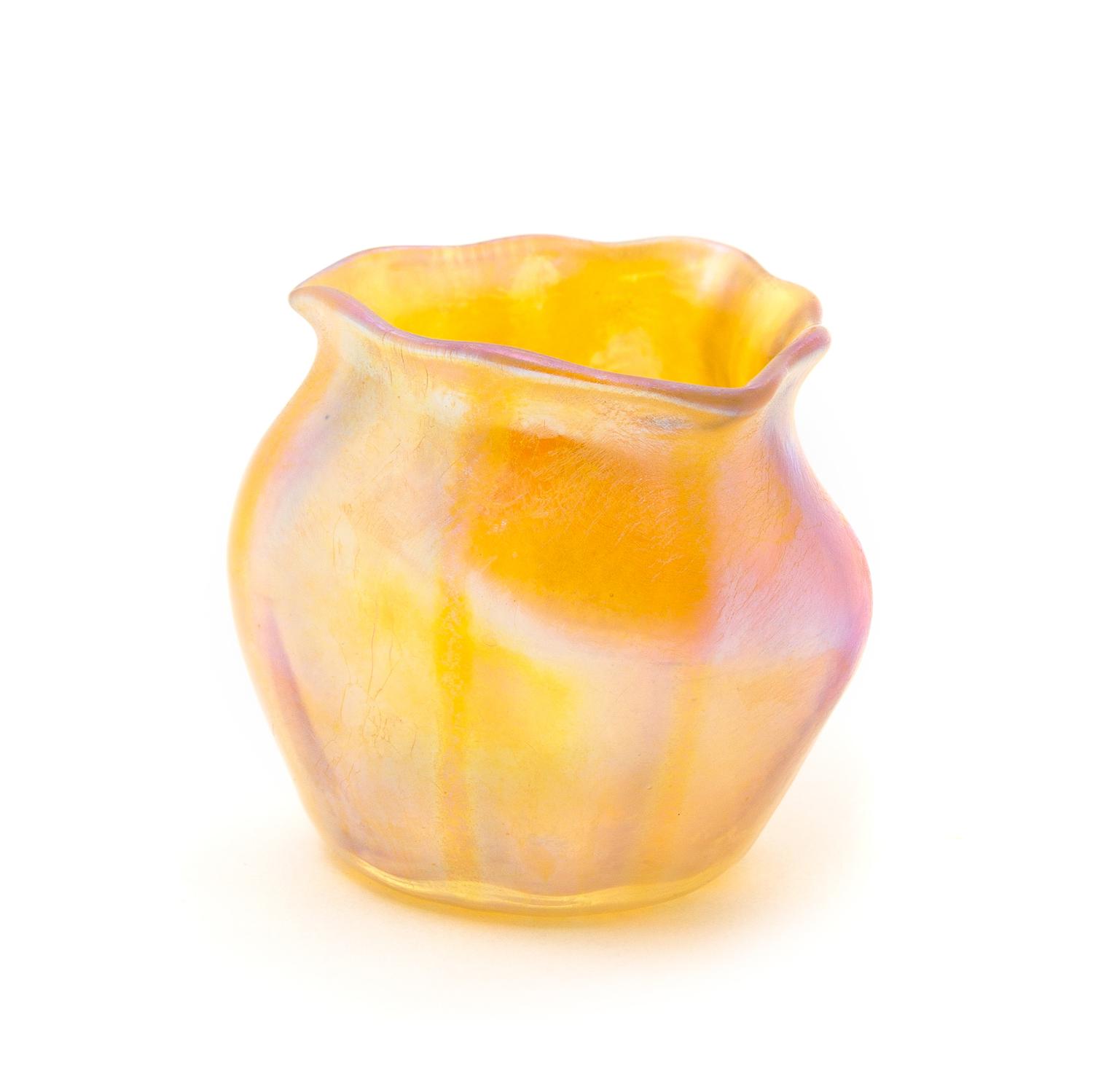 A Tiffany Favrile Glass Vase Height 2 1/2 inches.