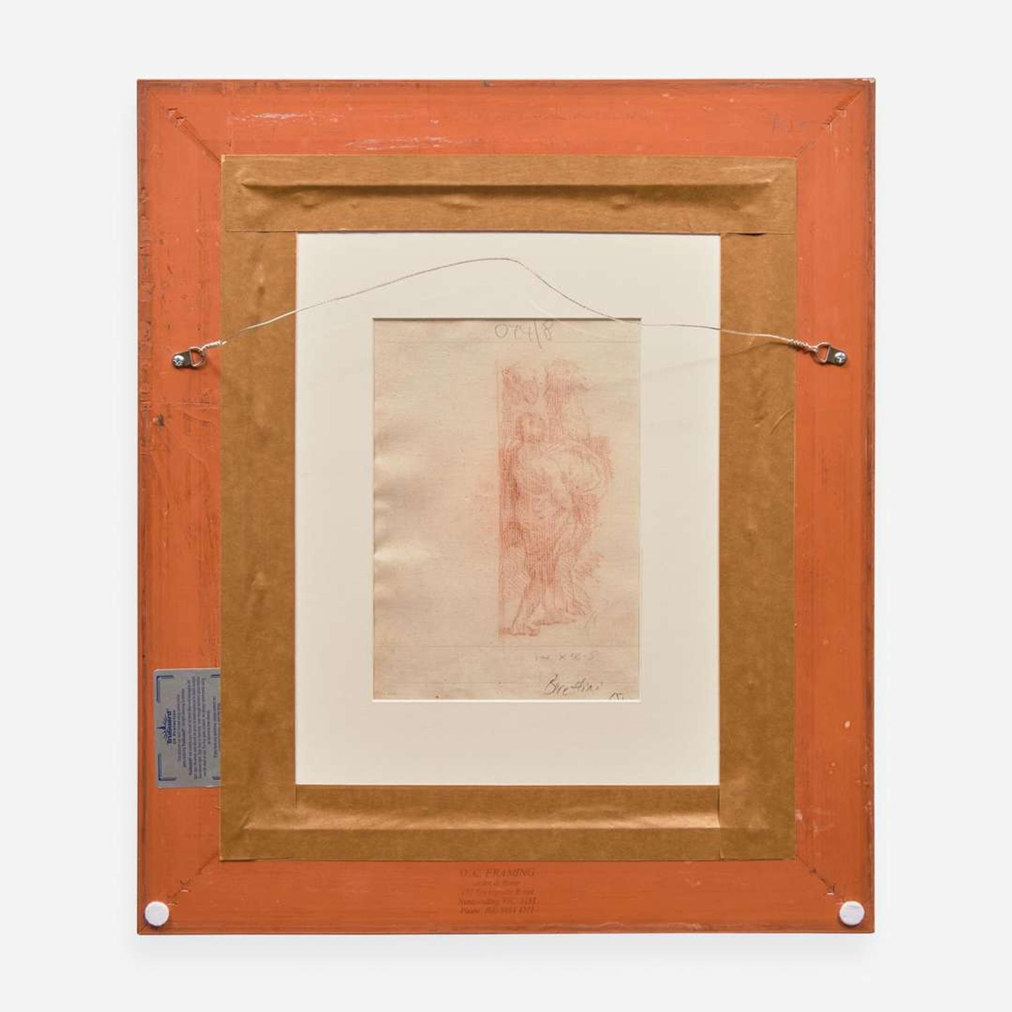 Francesco Bartolozzi (Italian, 1727-1815) Study of a Kneeling Figure; with Counterproof Study of a Figure with Two Camels Verso