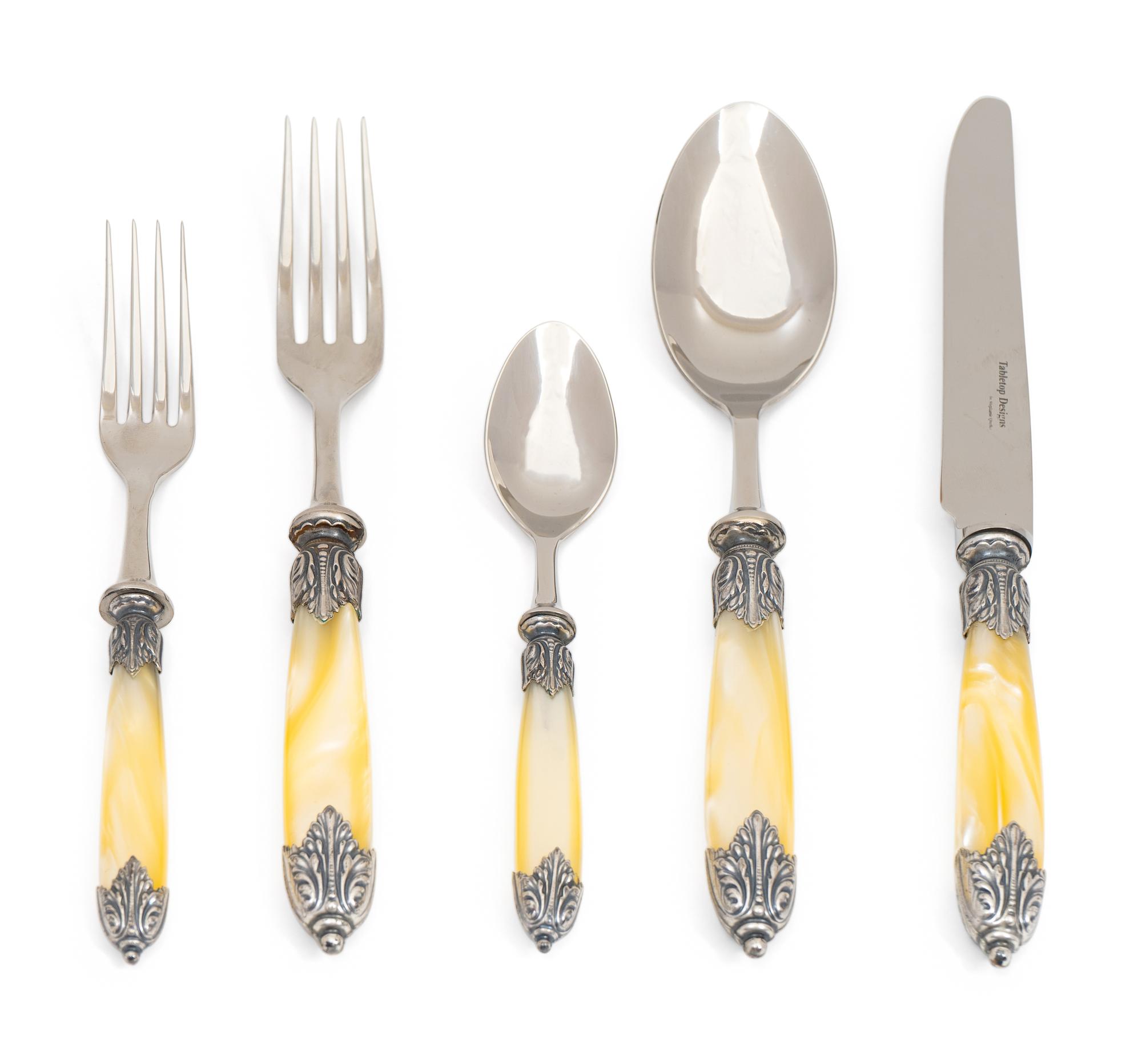 A Victorian Style Simultated Mother-of-Pearl-Handled Part Flatware Service — STEPHANIE QUELLER DESIGNS, NEW YORK