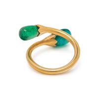 YELLOW GOLD AND EMERALD BYPASS RING