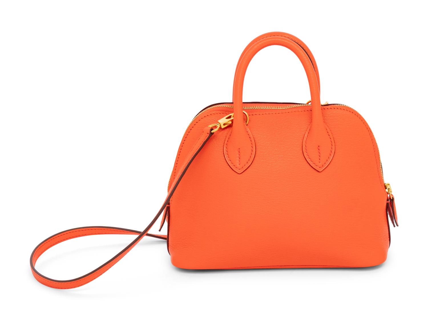 HERMÈS, MINI BOLIDE IN ORANGE CHÈVRE