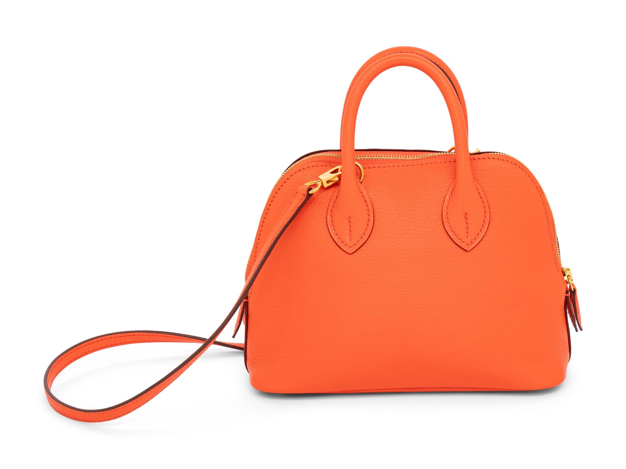 HERMÈS, MINI BOLIDE IN ORANGE CHÈVRE