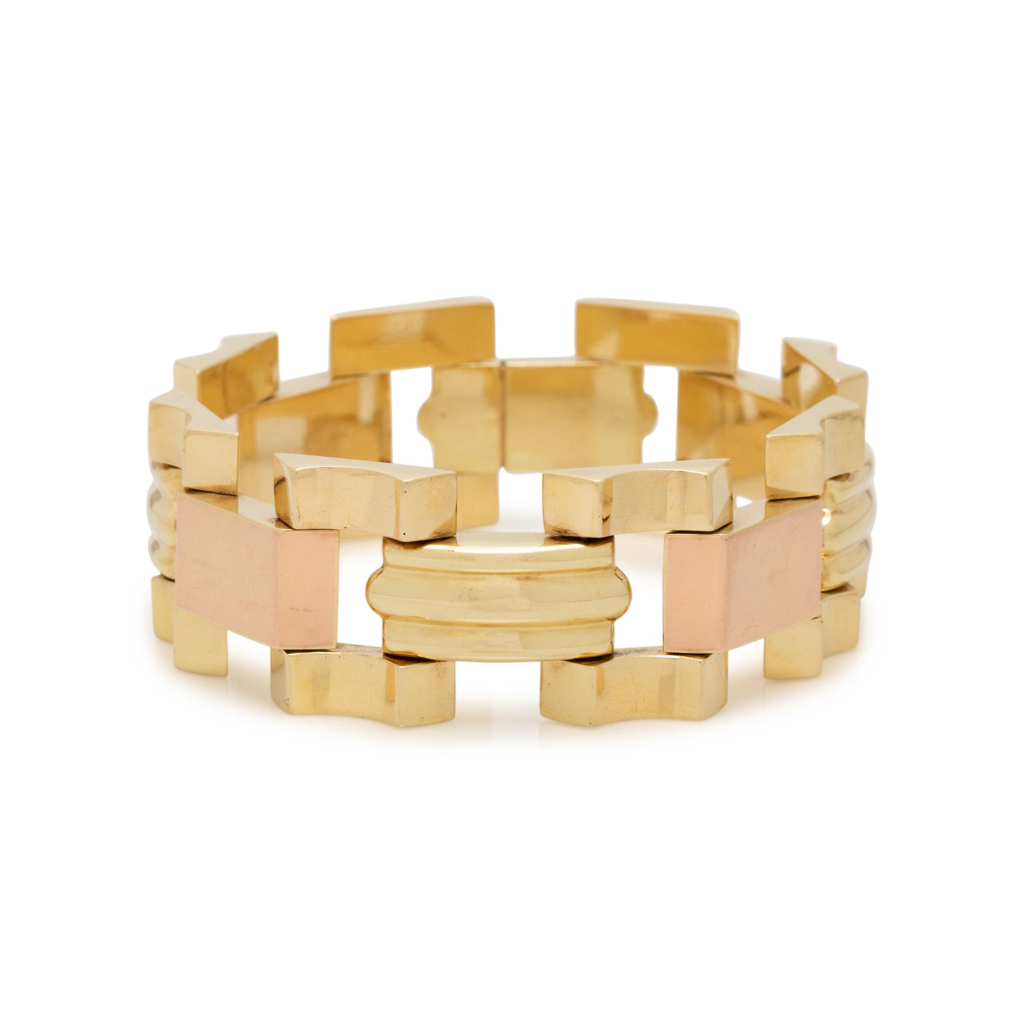 RETRO, BICOLOR GOLD BRACELET