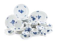 A Royal Copenhagen Blue Flowers Braided Porcelain Dinner Service
