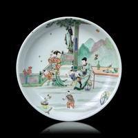 A Chinese Famille Verte Porcelain Plate 五彩人物圖盤