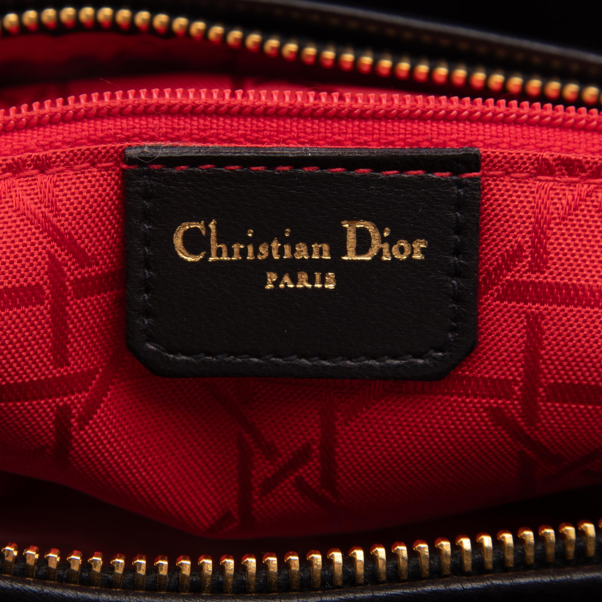 Christian Dior, Large Lady Dior Bag in Black Leather