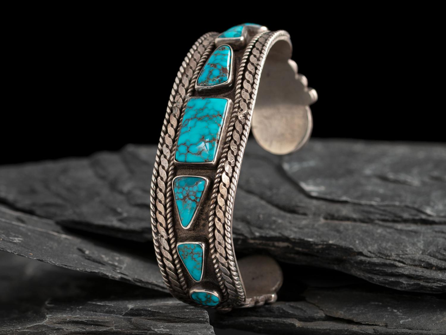Navajo Sterling Silver and Turquoise Cuff Bracelet