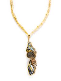 MARIANNE HUNTER, GOLD, SILVER, PEARL, AND ENAMEL NECKLACE