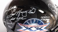 A Multi Signed Chicago Bears Black Chrome Super Bowl XX Full Size Helmet Including Mike Ditka, Mike Singeltary, Dan Hampton and More