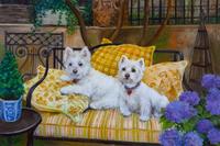 A Giclee Print depicting West Highland Terriers Image: 12 x 18 inches.