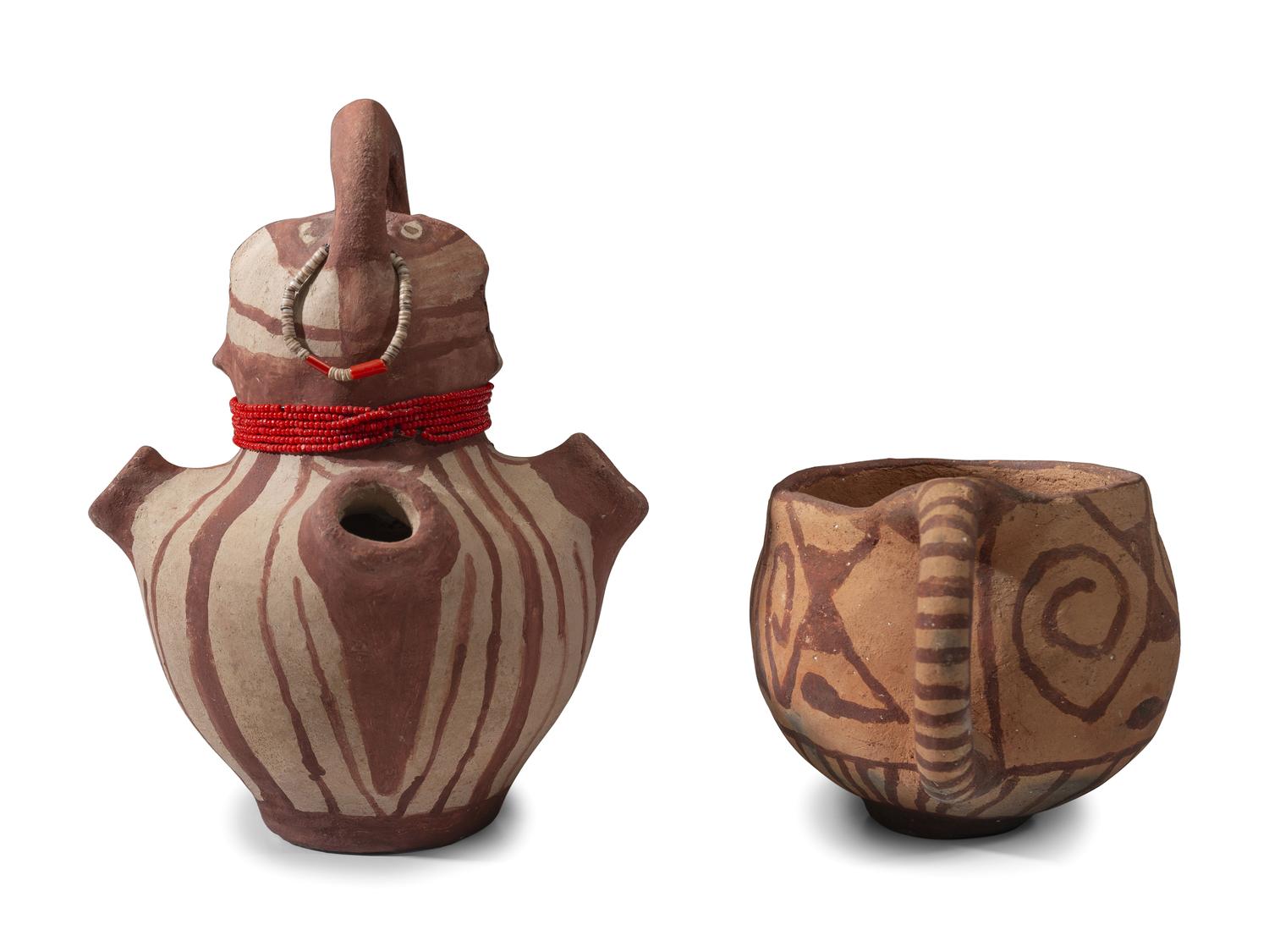 Pottery Effigy Vessel, PLUS Coffee Mug
