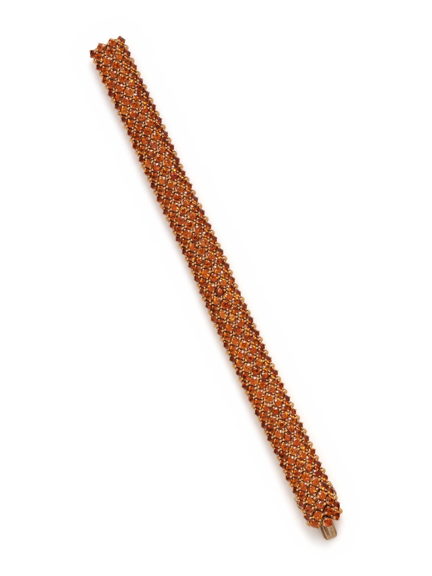 ROSE GOLD AND ORANGE SAPPHIRE BRACELET