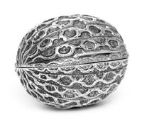 A Victorian Silver Nutmeg Grater, Hillard & Thompson, Birmingham, 1871, in the form of a nutmeg, the hinged case opening to a grater.