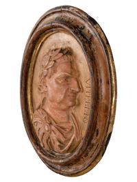 A Pair of Grand Tour Ceramic Bas Relief Plaques Depicting Roman Emperors