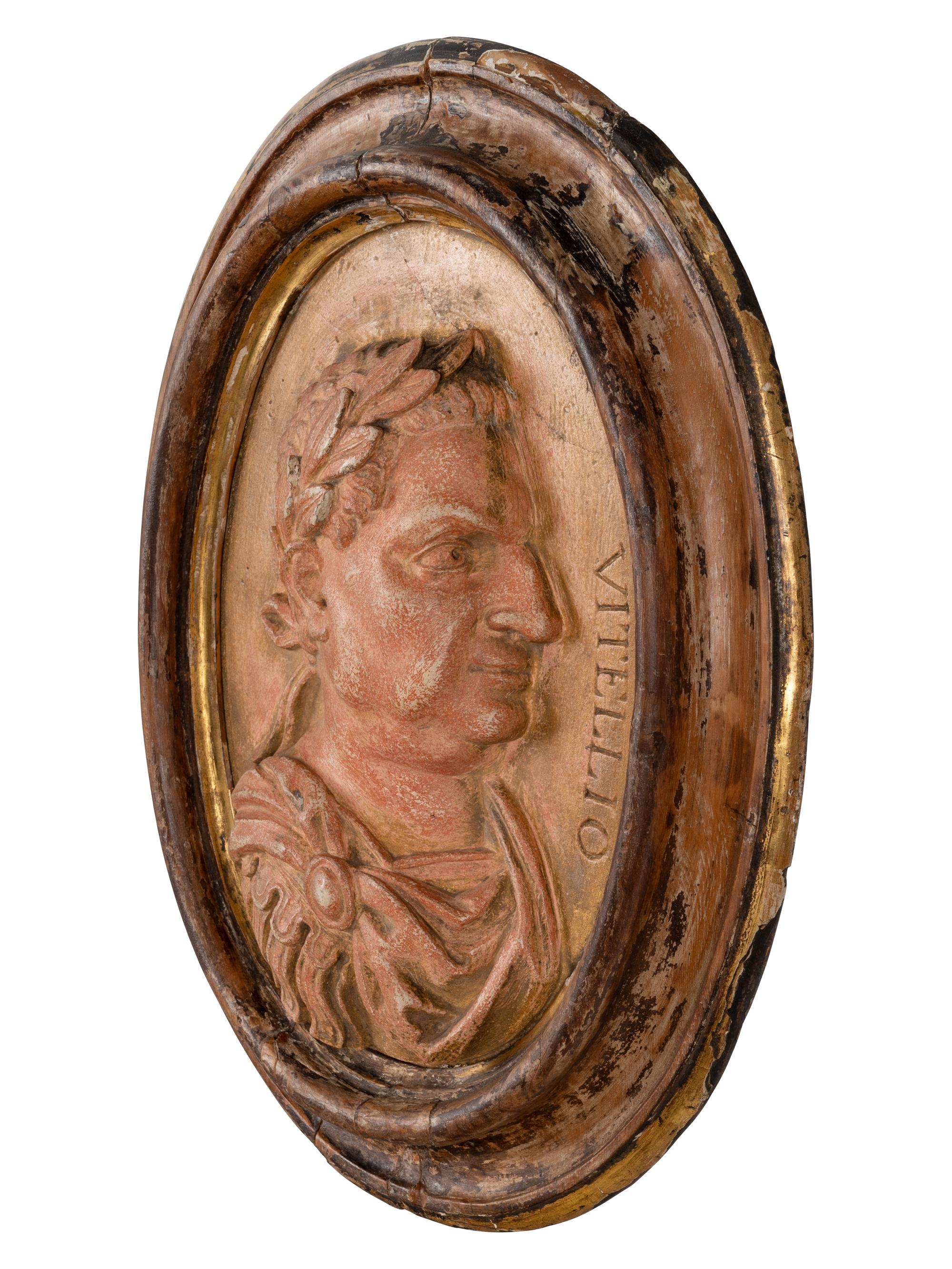 A Pair of Grand Tour Ceramic Bas Relief Plaques Depicting Roman Emperors