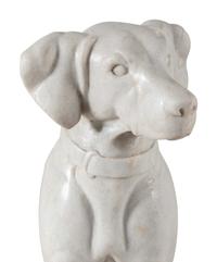 A Composition Marble Seated Dog
