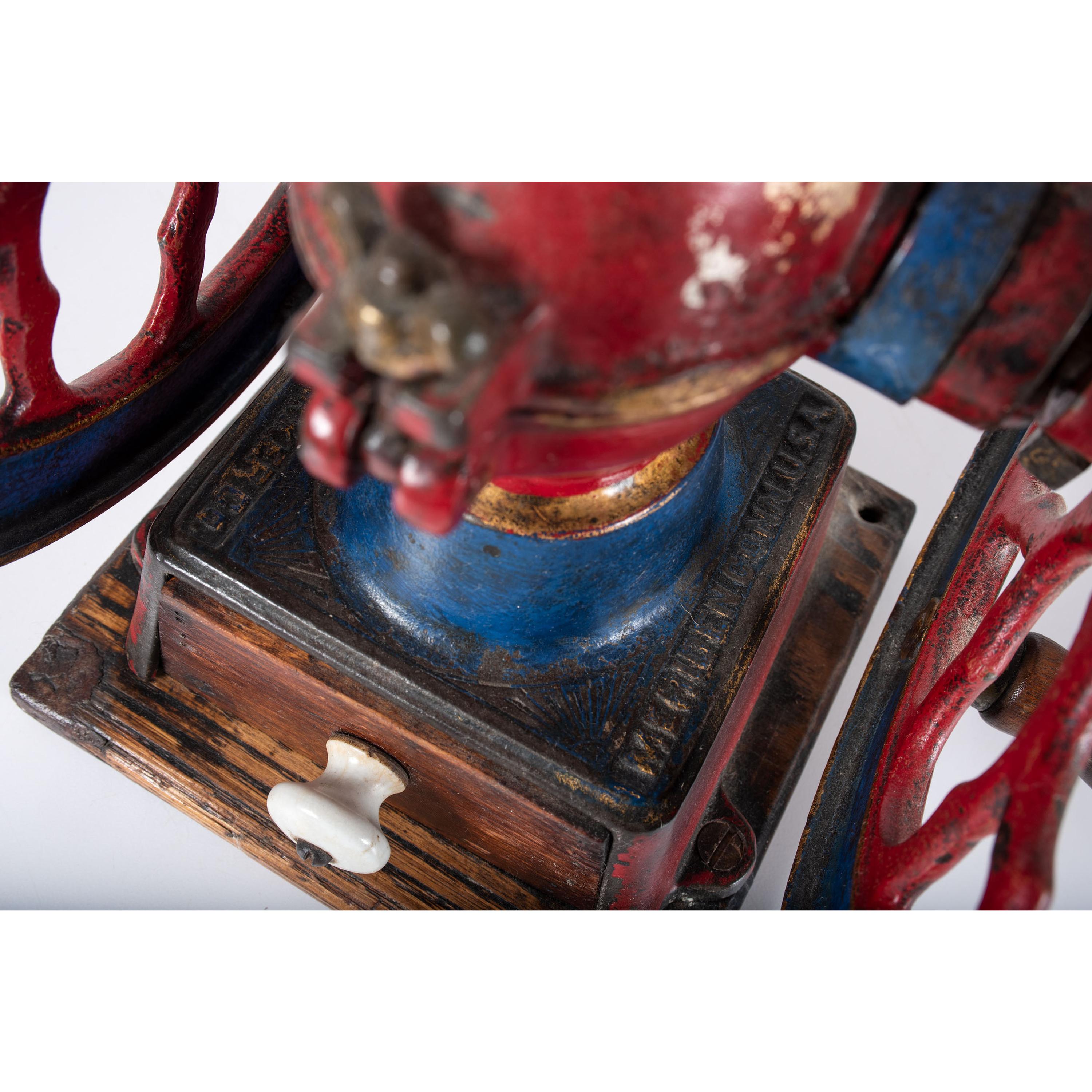 A Charles Parker No. 200 Painted Cast Iron Coffee Mill