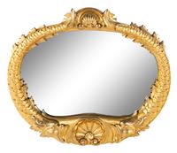 A Grotto Style Giltwood Dolphin Mirror