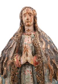 A Continental Polychrome and Giltwood Figure of The Virgin Mary