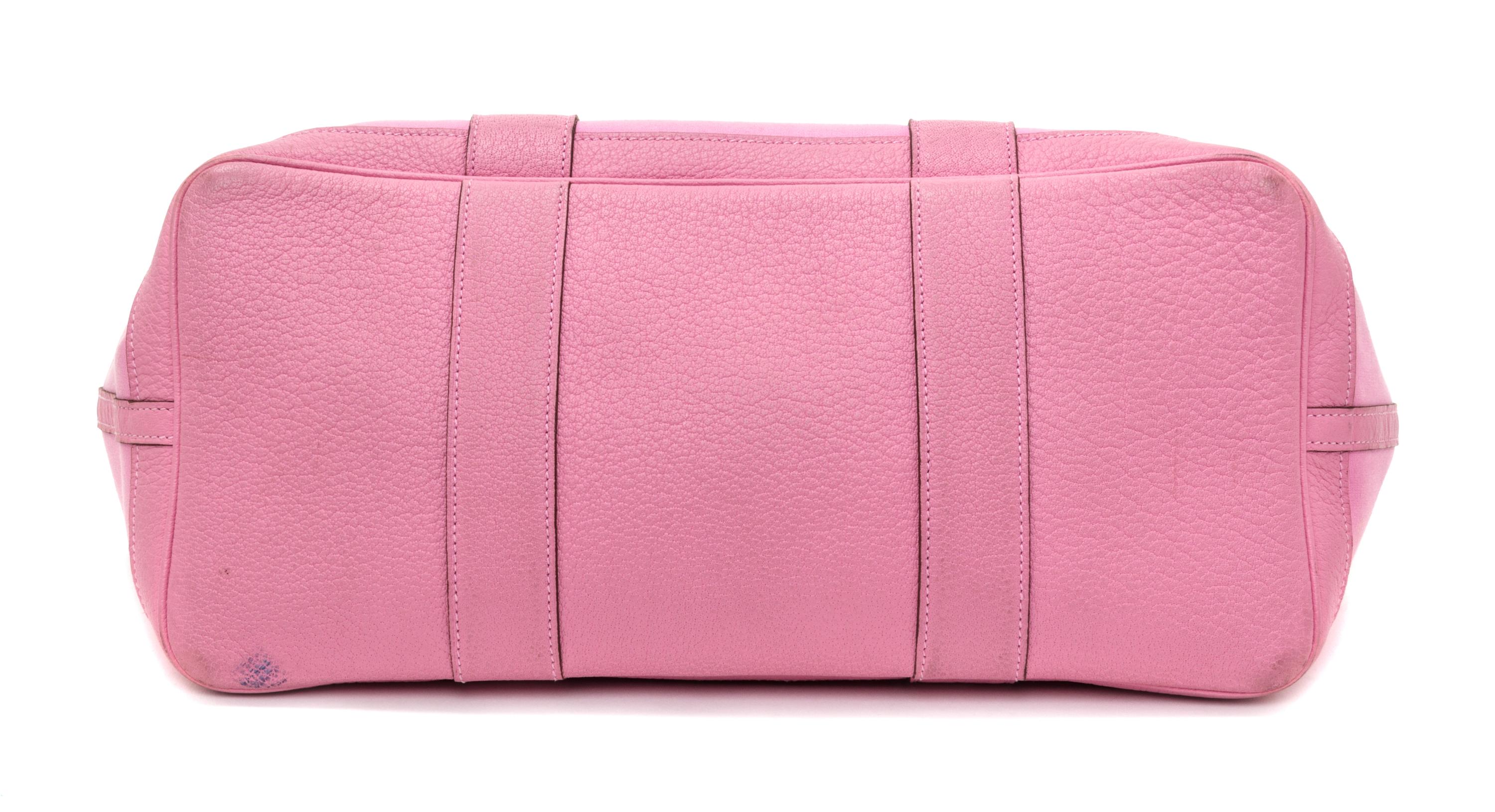 A Hermes Sakura Pink Canvas and Leather Garden Party GM Tote Bag, 14" x 10" x 6.5".