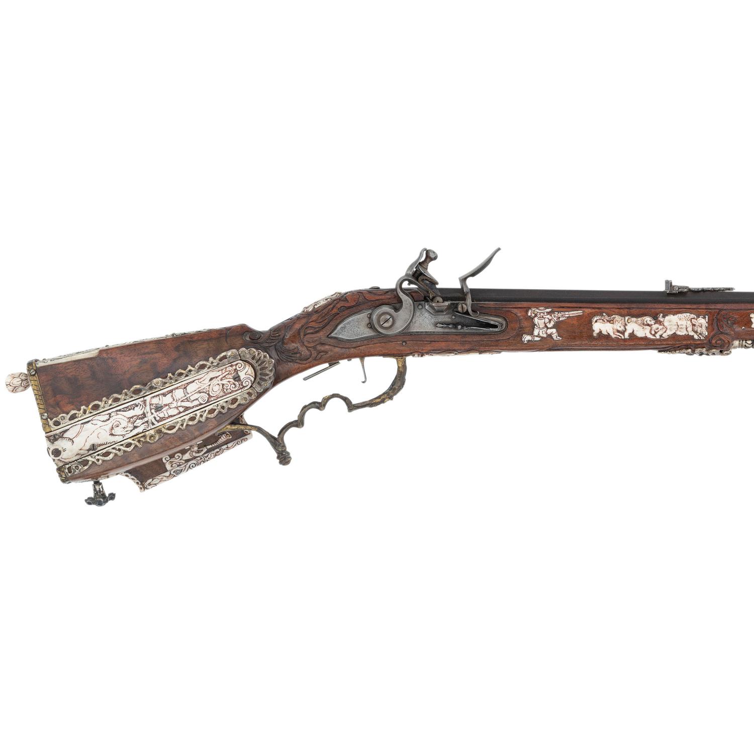 Contemporary Flintlock Jaeger Rifle by John B. Derrick (American, b.1936)
