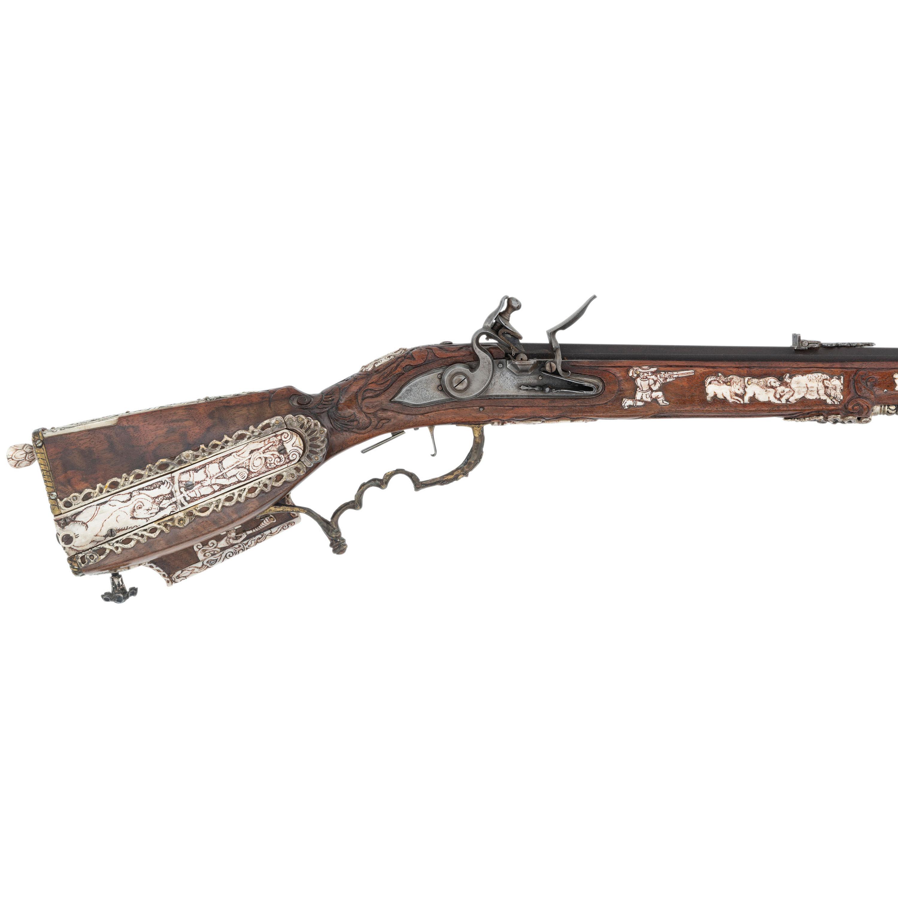Contemporary Flintlock Jaeger Rifle by John B. Derrick (American, b.1936)