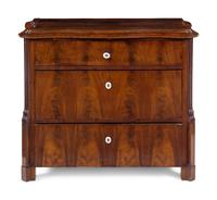 A Continental Mahogany Veneered Chest of Drawers