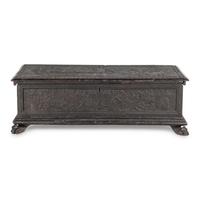 A Continental Carved Oak Coffer