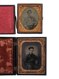 [EARLY PHOTOGRAPHY - NAVY]. A group of 7 ambrotypes and tintypes of sailors, including: