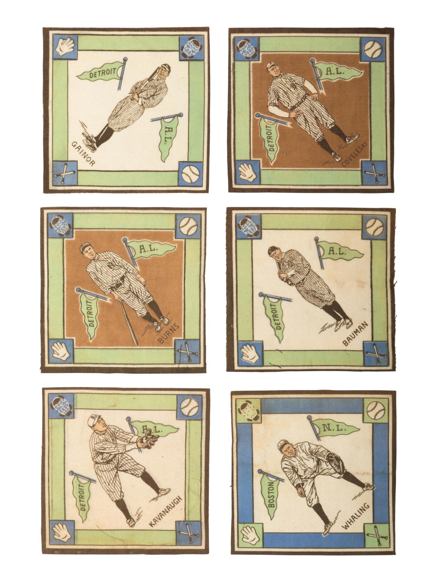 A Large Group of Over 100 1914 B18 Baseball Blanket Squares Including Multiple Hall of Famers,