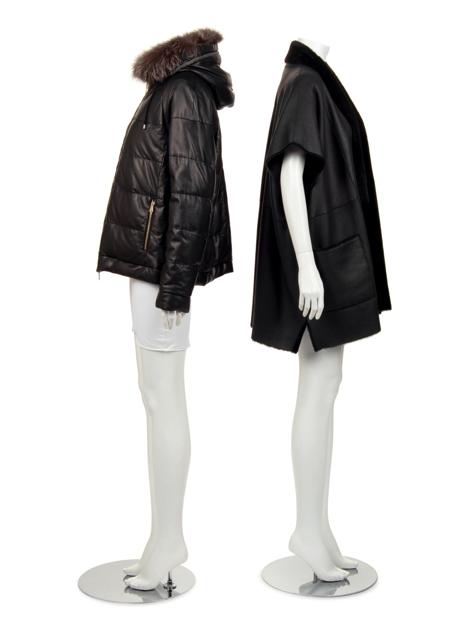 Two Pieces of Fur Trimmed Outerwear: One Brunello Cucinelli, One Eskandar