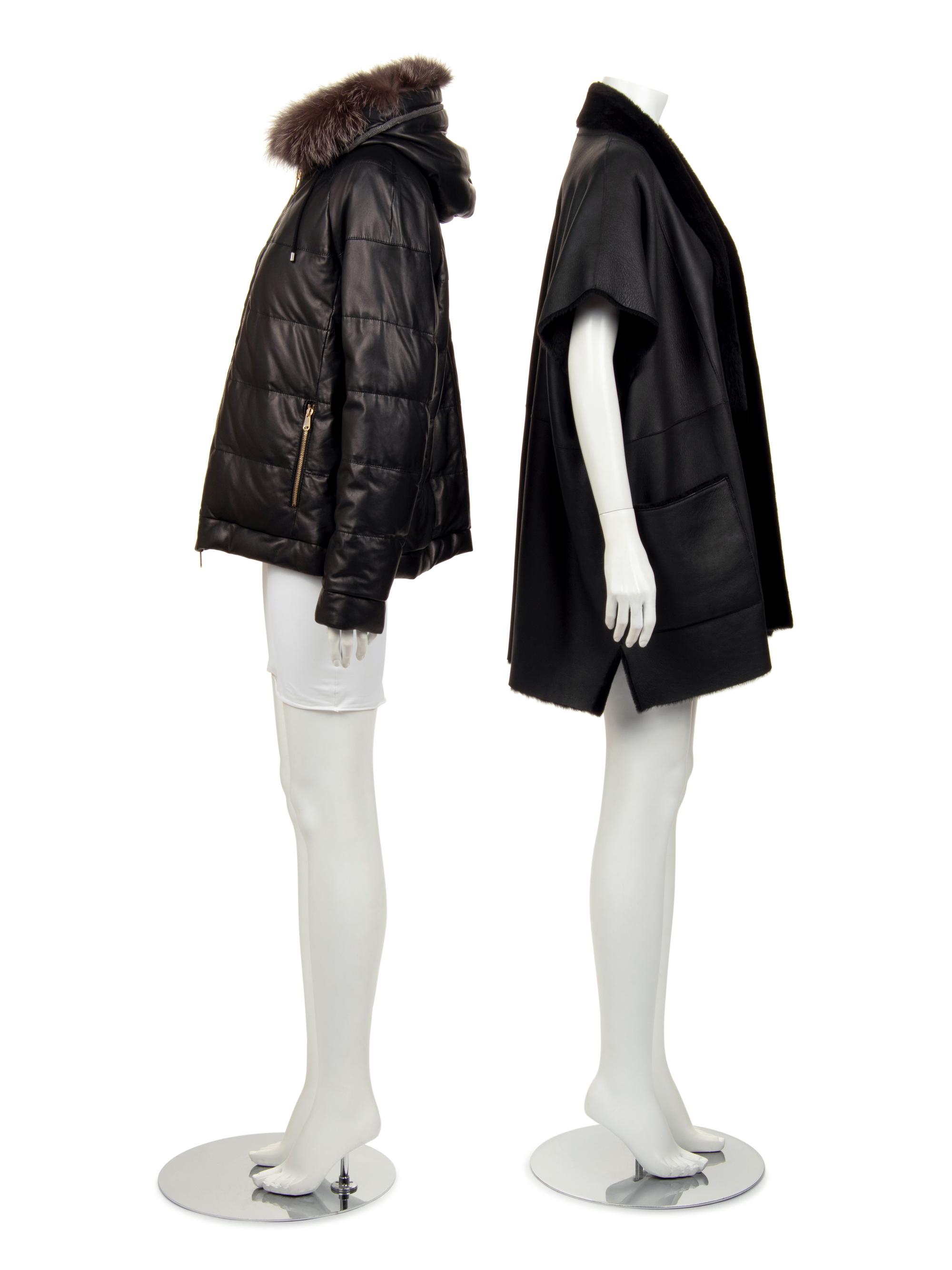 Two Pieces of Fur Trimmed Outerwear: One Brunello Cucinelli, One Eskandar