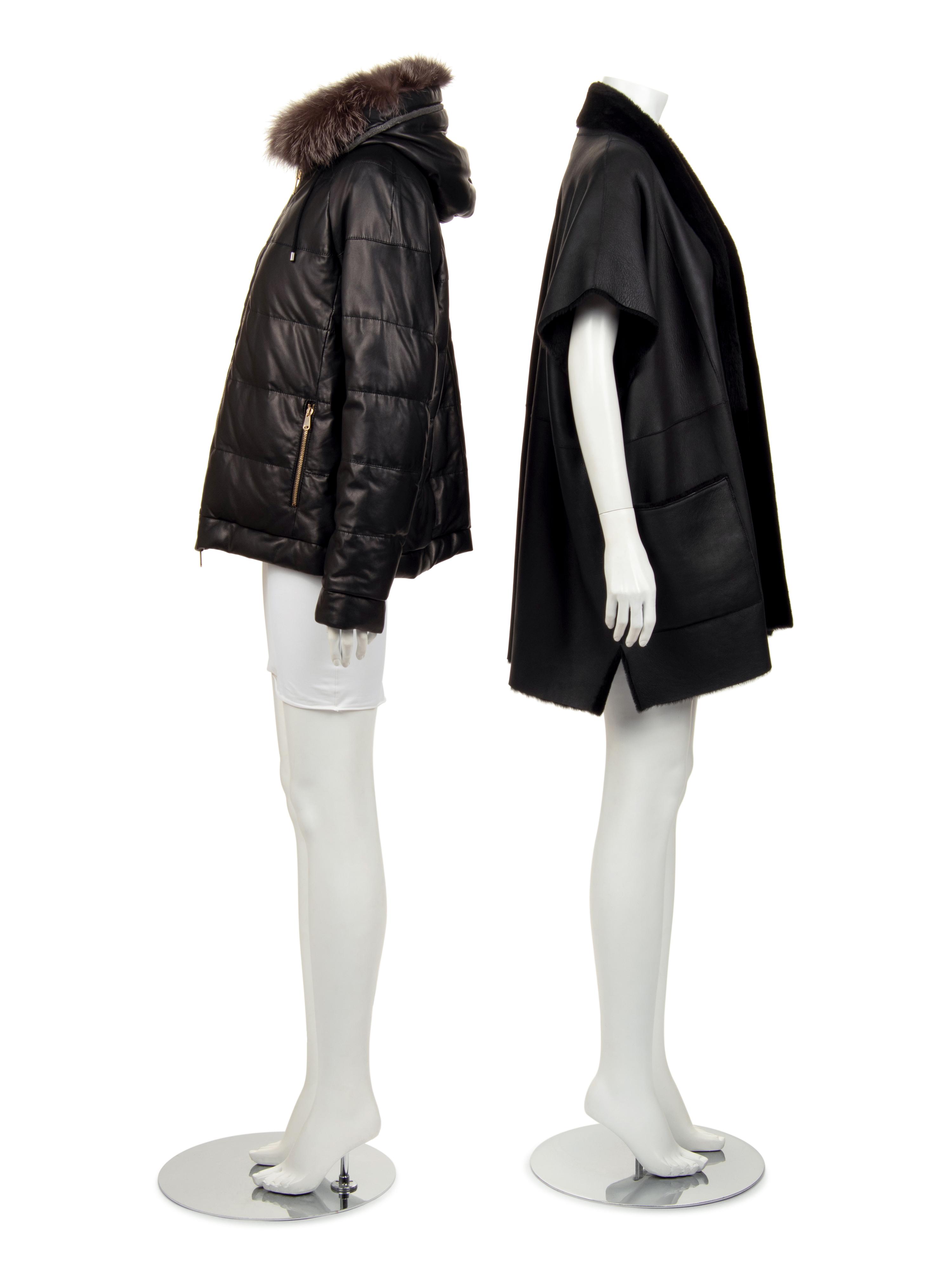 Two Pieces of Fur Trimmed Outerwear: One Brunello Cucinelli, One Eskandar