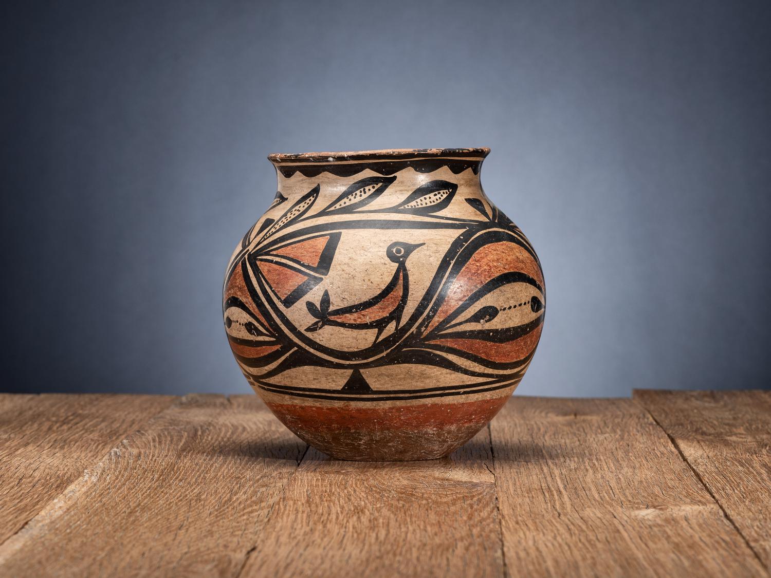 Kewa Polychrome Pottery Jar, with Birds
