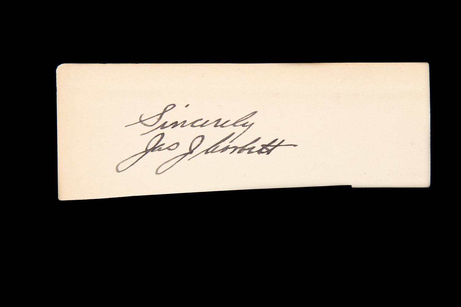 A Heavyweight Boxing Champion James J. Corbett Signed Autograph,