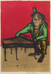 Bernard Buffet, (French, 1928-1999), Monkey Pianist