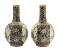 A Pair of Chinese Enameled Porcelain Vases