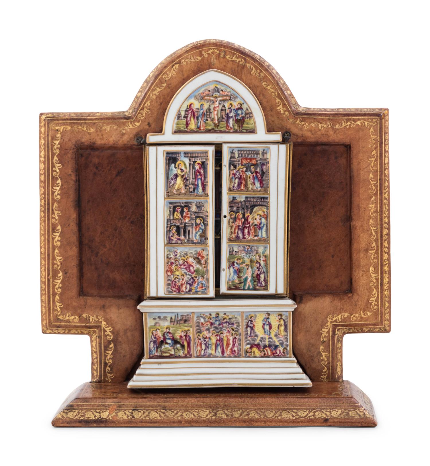 A Capodimonte Porcelain Altar Triptych